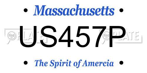 US457P Massachusetts License Plate