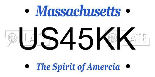 US45KK Massachusetts License Plate