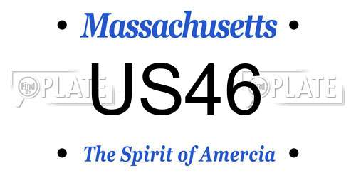 US46 Massachusetts License Plate