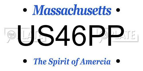 US46PP Massachusetts License Plate
