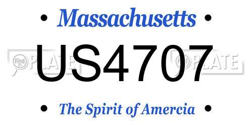 US4707 Massachusetts License Plate