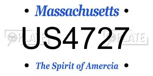 US4727 Massachusetts License Plate