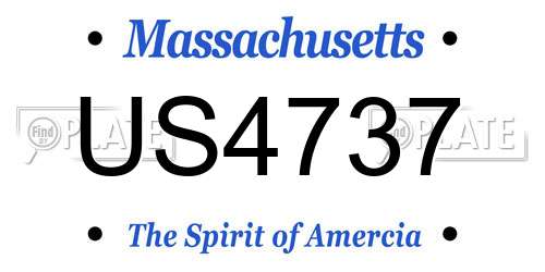 US4737 Massachusetts License Plate