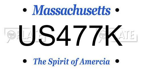 US477K Massachusetts License Plate
