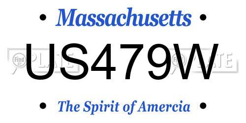 US479W Massachusetts License Plate
