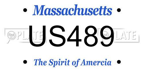 US489 Massachusetts License Plate