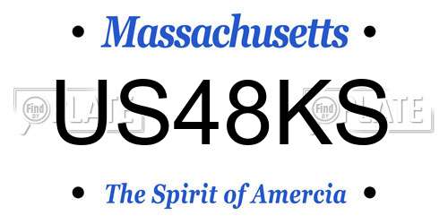 US48KS Massachusetts License Plate