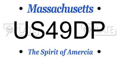 US49DP Massachusetts License Plate