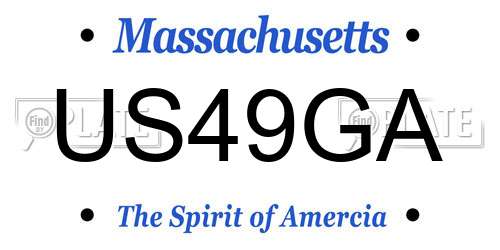 US49GA Massachusetts License Plate