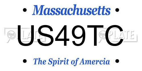 US49TC Massachusetts License Plate