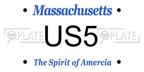 US5 Massachusetts License Plate