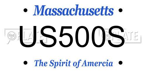 US500S Massachusetts License Plate