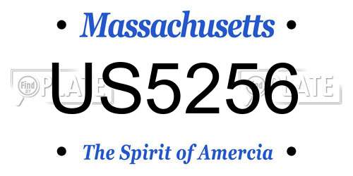 US5256 Massachusetts License Plate