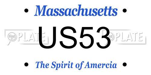 US53 Massachusetts License Plate