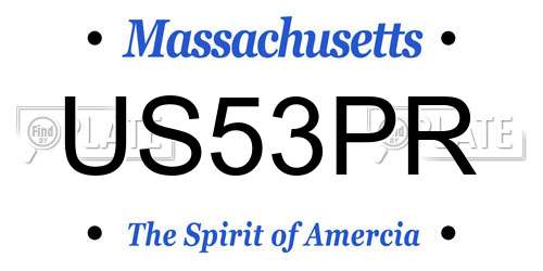 US53PR Massachusetts License Plate