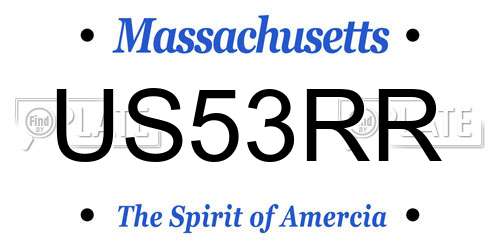 US53RR Massachusetts License Plate
