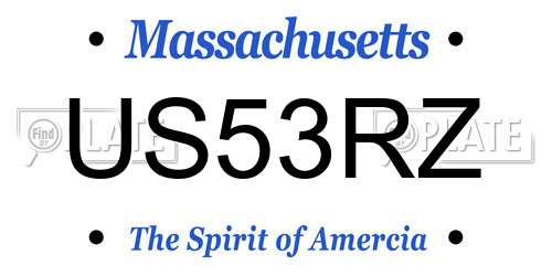 US53RZ Massachusetts License Plate