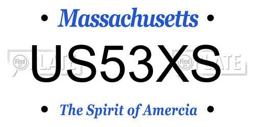 US53XS Massachusetts License Plate