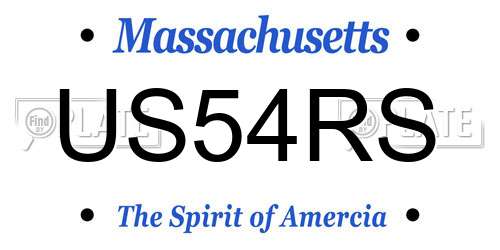 US54RS Massachusetts License Plate