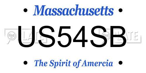 US54SB Massachusetts License Plate