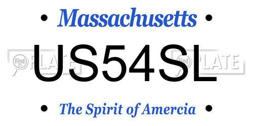 US54SL Massachusetts License Plate