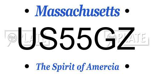 US55GZ Massachusetts License Plate