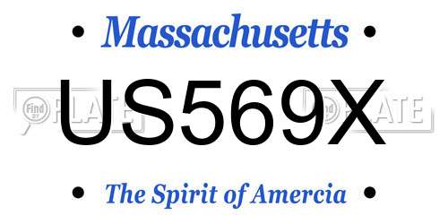 US569X Massachusetts License Plate
