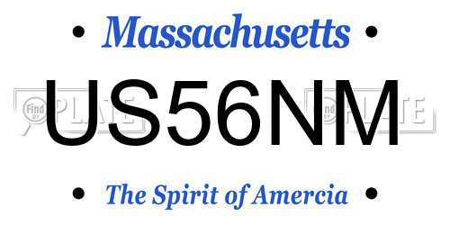 US56NM Massachusetts License Plate