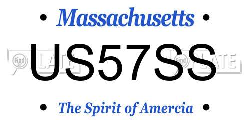 US57SS Massachusetts License Plate
