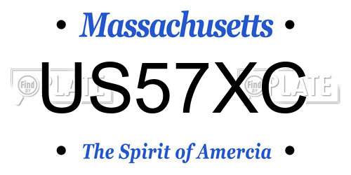 US57XC Massachusetts License Plate