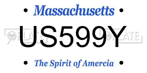 US599Y Massachusetts License Plate