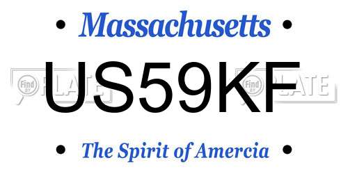 US59KF Massachusetts License Plate