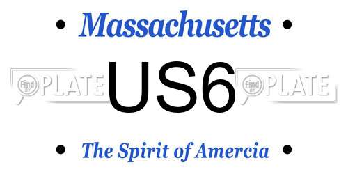 US6 Massachusetts License Plate