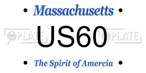 US60 Massachusetts License Plate