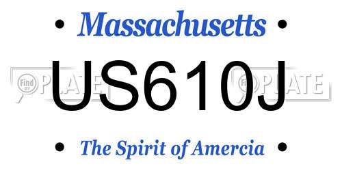 US610J Massachusetts License Plate