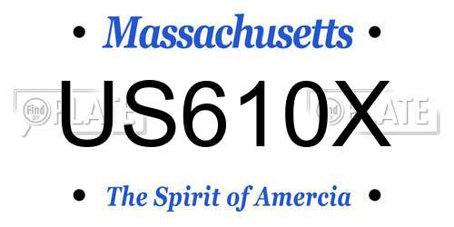 US610X Massachusetts License Plate