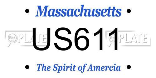 US611 Massachusetts License Plate