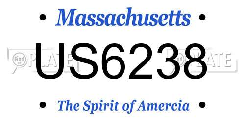 US6238 Massachusetts License Plate