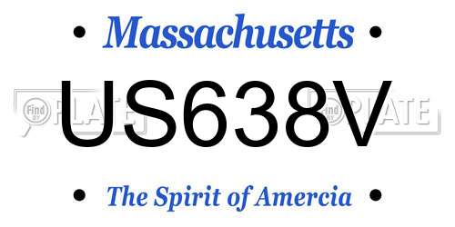US638V Massachusetts License Plate