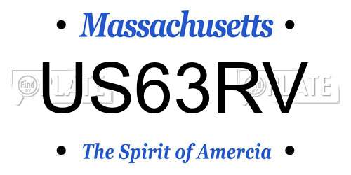US63RV Massachusetts License Plate