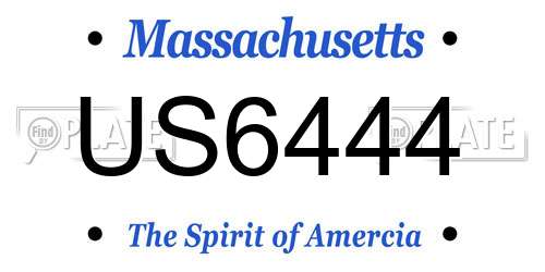US6444 Massachusetts License Plate