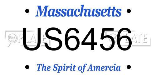US6456 Massachusetts License Plate