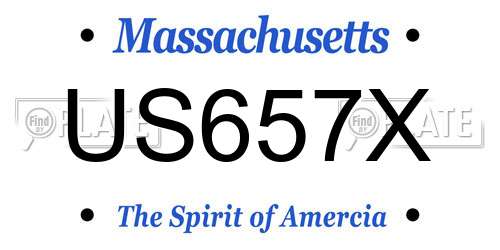 US657X Massachusetts License Plate