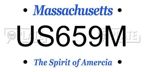 US659M Massachusetts License Plate