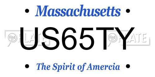 US65TY Massachusetts License Plate