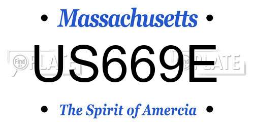 US669E Massachusetts License Plate