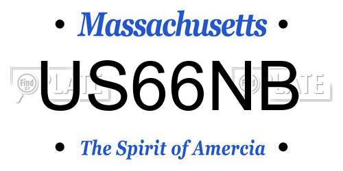 US66NB Massachusetts License Plate