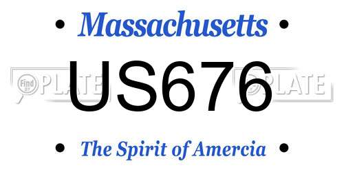 US676 Massachusetts License Plate