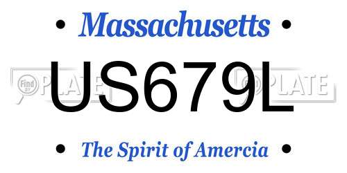 US679L Massachusetts License Plate