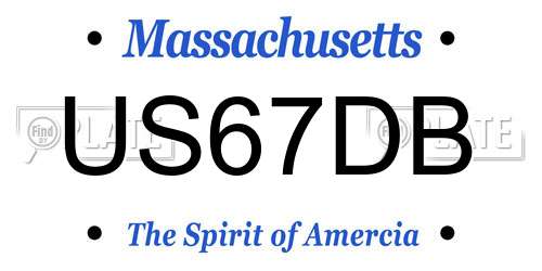 US67DB Massachusetts License Plate